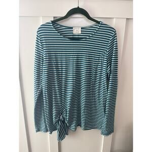 t.la Women's Striped Long Sleeve Shirt Size L